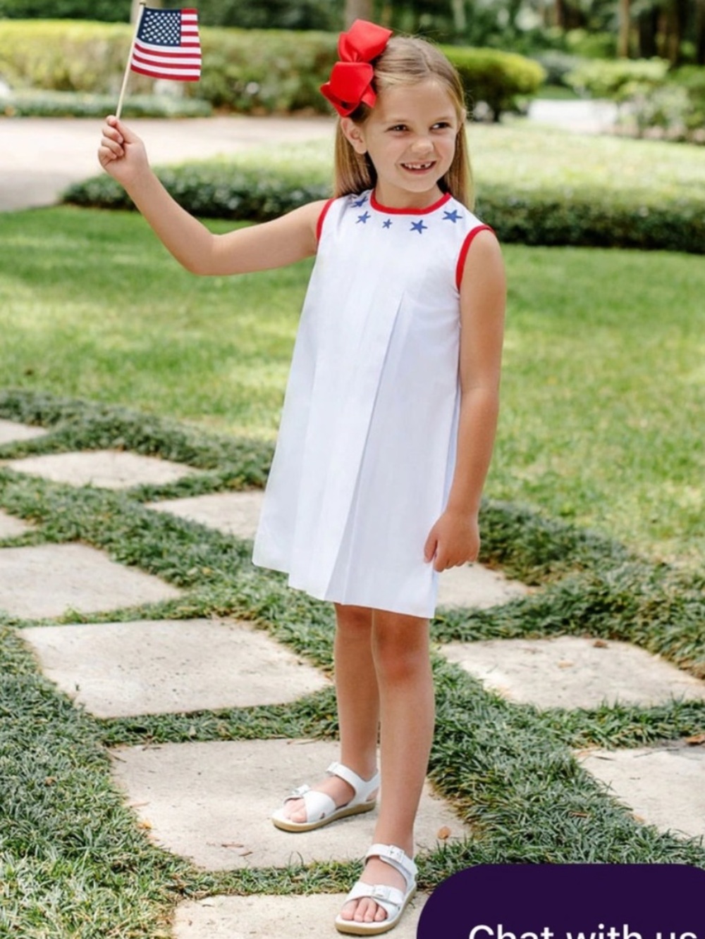The Beaufort Bonnet Company star red and white cotton dress